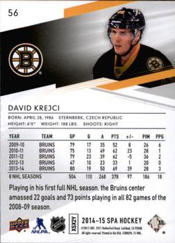 2014-15 SP Authentic #56 David Krejci Back