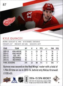 2014-15 SP Authentic #87 Kyle Quincey Back