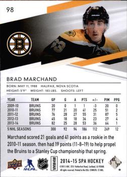2014-15 SP Authentic #98 Brad Marchand Back