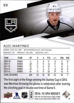 2014-15 SP Authentic #99 Alec Martinez Back