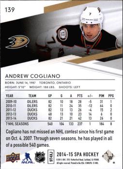2014-15 SP Authentic #139 Andrew Cogliano Back