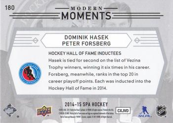 2014-15 SP Authentic #180 Dominik Hasek / Peter Forsberg Back