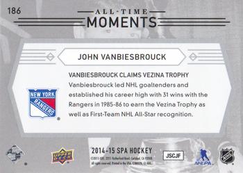 2014-15 SP Authentic #186 John Vanbiesbrouck Back
