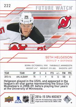 2014-15 SP Authentic #222 Seth Helgeson Back