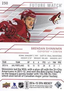 2014-15 SP Authentic #230 Brendan Shinnimin Back