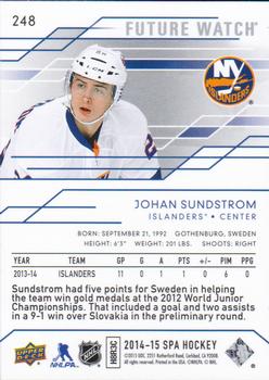 2014-15 SP Authentic #248 Johan Sundstrom Back