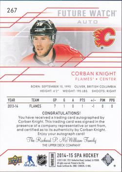2014-15 SP Authentic #267 Corban Knight Back