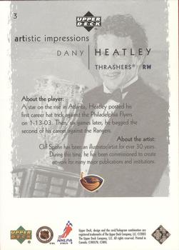 2002-03 Upper Deck Artistic Impressions - UD Promos #3 Dany Heatley Back