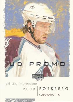 2002-03 Upper Deck Artistic Impressions - UD Promos #23 Peter Forsberg Front