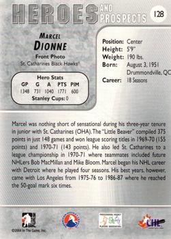 2004-05 In The Game Heroes and Prospects - Sportsfest #128 Marcel Dionne Back