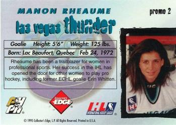 1995-96 Edge Ice - Manon Rheaume Promos #promo2 Manon Rheaume Back