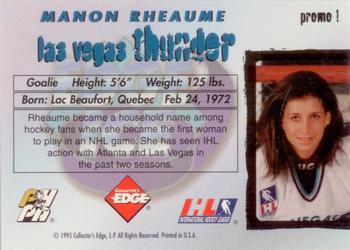1995-96 Edge Ice - Manon Rheaume Promos #promo1 Manon Rheaume Back