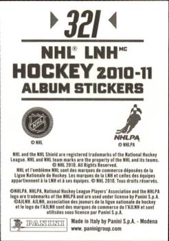 2010-11 Panini Stickers #321 Stanley Cup Champions Back