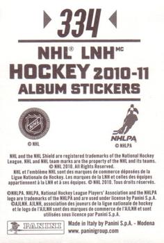 2010-11 Panini Stickers #334 Alex Ovechkin Back
