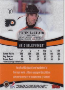1999-00 Topps Gold Label #25 John LeClair  Back
