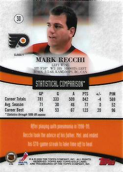 1999-00 Topps Gold Label #30 Mark Recchi  Back
