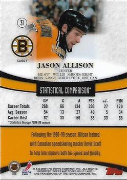 1999-00 Topps Gold Label #31 Jason Allison  Back