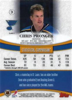 1999-00 Topps Gold Label #34 Chris Pronger  Back