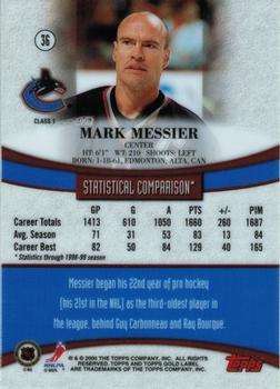 1999-00 Topps Gold Label #36 Mark Messier  Back