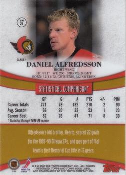 1999-00 Topps Gold Label #37 Daniel Alfredsson  Back