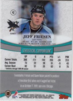 1999-00 Topps Gold Label #42 Jeff Friesen  Back