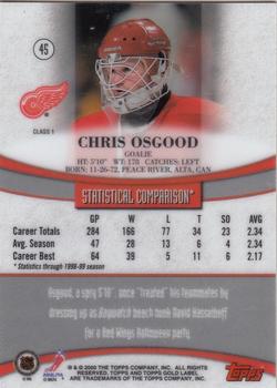 1999-00 Topps Gold Label #45 Chris Osgood  Back