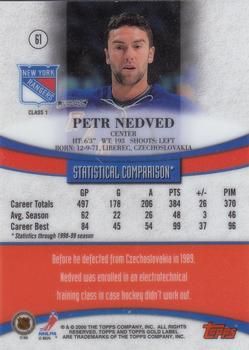 1999-00 Topps Gold Label #61 Petr Nedved  Back