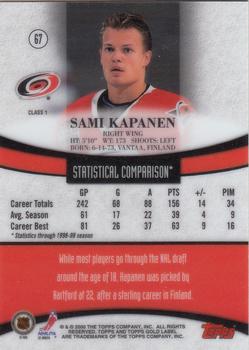1999-00 Topps Gold Label #67 Sami Kapanen  Back
