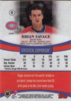 1999-00 Topps Gold Label #69 Brian Savage  Back
