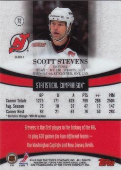 1999-00 Topps Gold Label #72 Scott Stevens  Back
