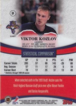 1999-00 Topps Gold Label #84 Viktor Kozlov  Back