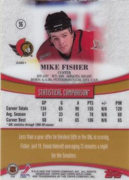 1999-00 Topps Gold Label #96 Mike Fisher  Back