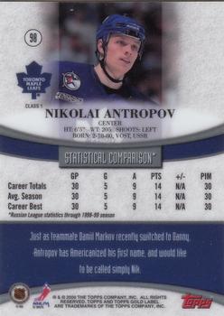 1999-00 Topps Gold Label #98 Nikolai Antropov Back
