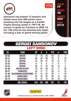 2010-11 Score #114 Sergei Samsonov  Back