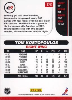 2010-11 Score #120 Tom Kostopoulos  Back
