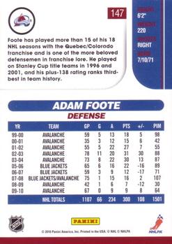 2010-11 Score #147 Adam Foote  Back
