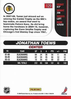2010-11 Score #129 Jonathan Toews  Back