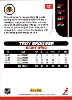 2010-11 Score #131 Troy Brouwer  Back