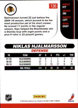 2010-11 Score #136 Niklas Hjalmarsson  Back