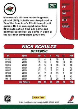 2010-11 Score #257 Nick Schultz  Back
