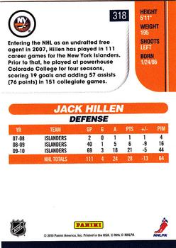 2010-11 Score #318 Jack Hillen  Back