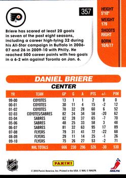2010-11 Score #357 Daniel Briere  Back