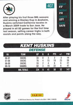 2010-11 Score #407 Kent Huskins  Back