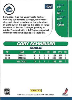 2010-11 Score #469 Cory Schneider  Back