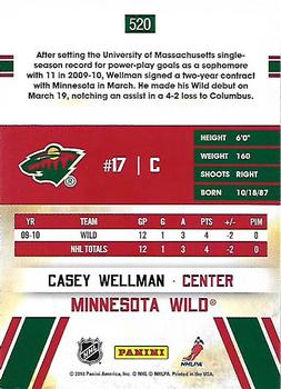 2010-11 Score #520 Casey Wellman  Back