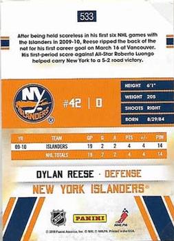 2010-11 Score #533 Dylan Reese  Back