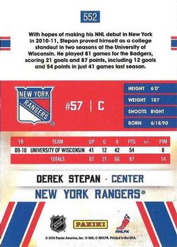2010-11 Score #552 Derek Stepan  Back