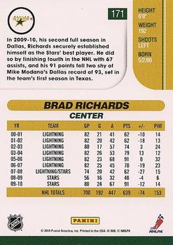 2010-11 Score #171 Brad Richards  Back