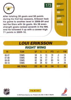 2010-11 Score #173 Loui Eriksson  Back