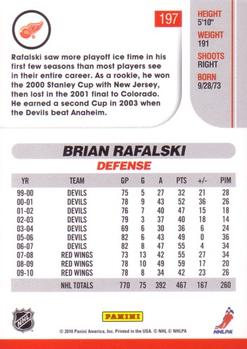 2010-11 Score #197 Brian Rafalski  Back